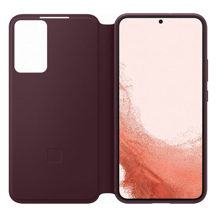 etui-samsung-s22-clear-view-bordeaux