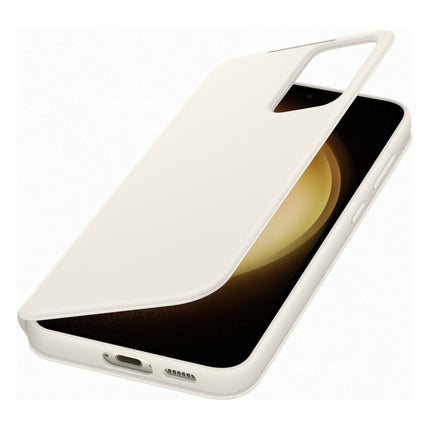etui-samsung-s23-smart-view-porte-carte-creme