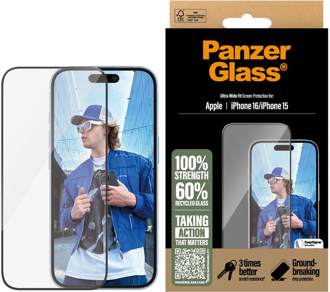 protege-ecran-panzerglass-iphone-16-verre-trempe-ultra-wide-fit