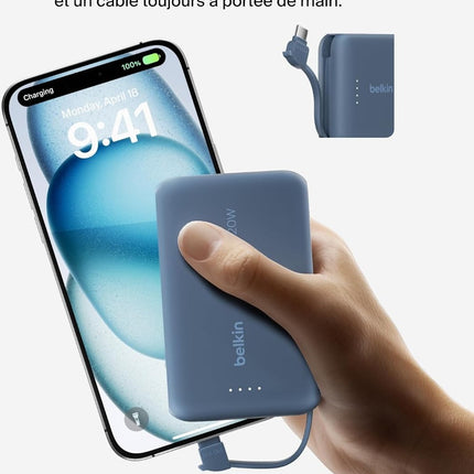 batterie-externe-belkin-10000-mah-avec-cable-usb-c-integre-bleu