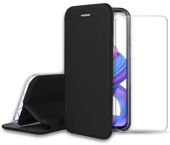 pack-ibroz-honor-9x-etui-cuir-noir-verre-trempe