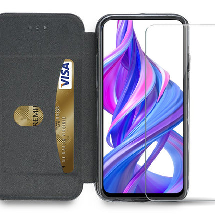 pack-ibroz-honor-9x-etui-cuir-noir-verre-trempe