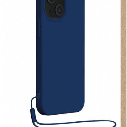 coque-bigben-connected-iphone-14-silicone-dragonne-bleu-marine