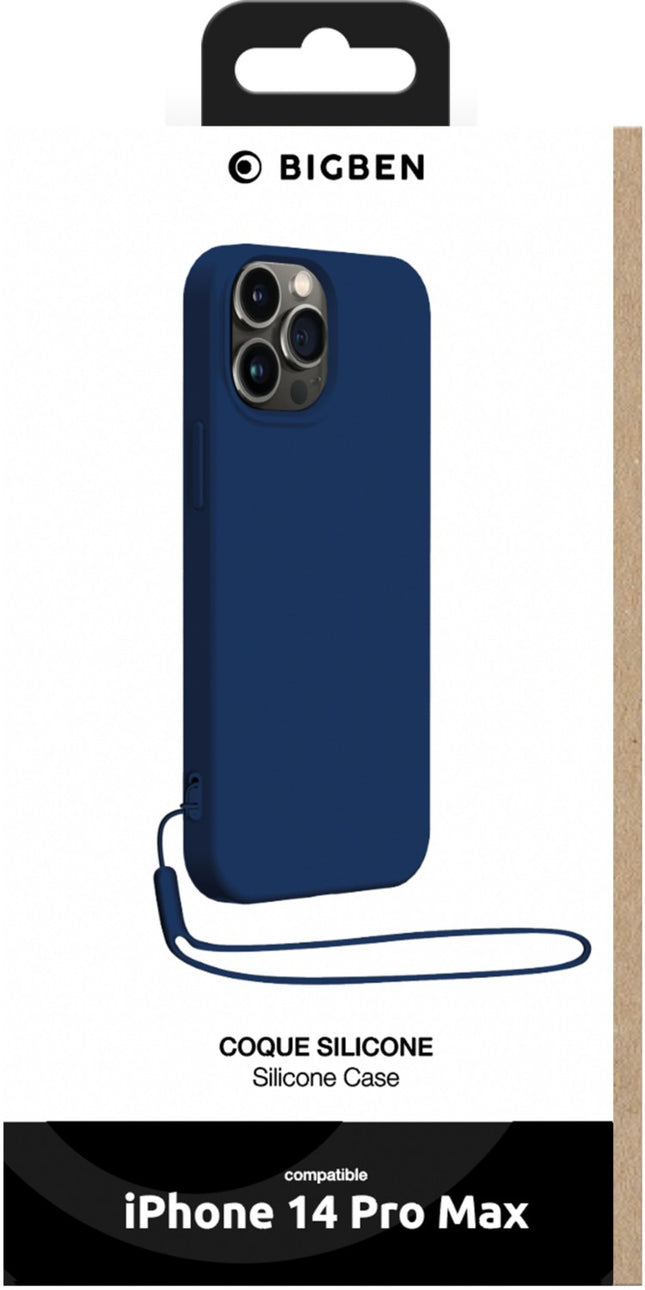 coque-bigben-connected-iphone-14pro-max-silicone-dragonne-bleu