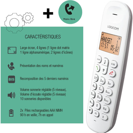 telephone-sans-fil-logicom-iloa-150-solo-taupe