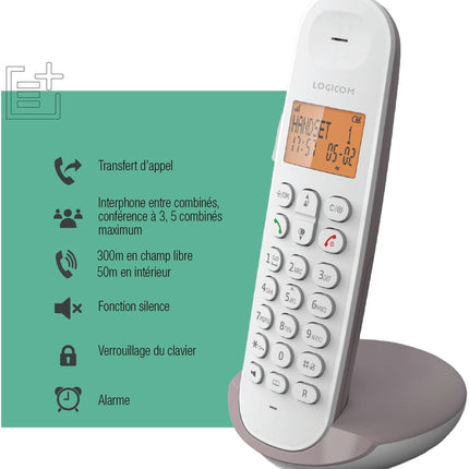 telephone-sans-fil-logicom-iloa-150-solo-taupe