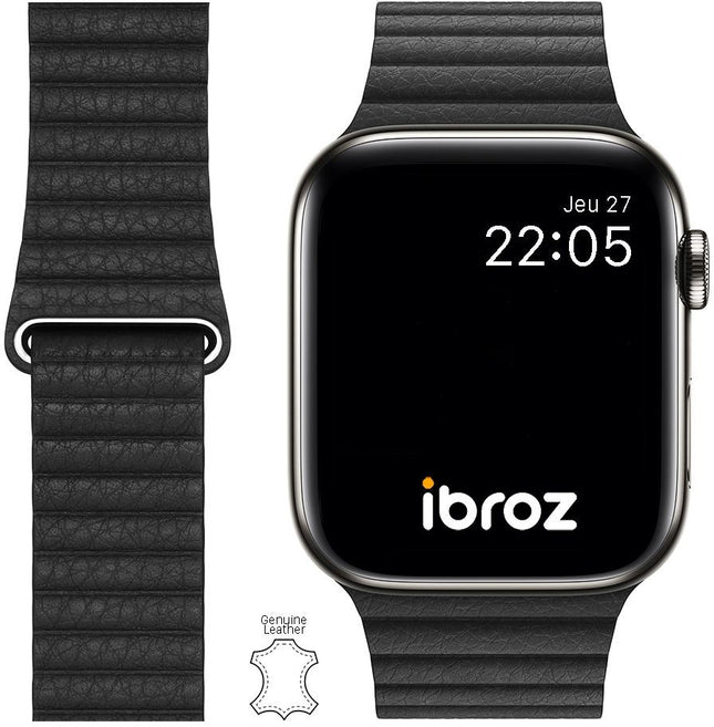 bracelet-ibroz-apple-watch-cuir-loop-42-44-45mm-noir