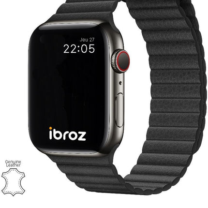 bracelet-ibroz-apple-watch-cuir-loop-42-44-45mm-noir