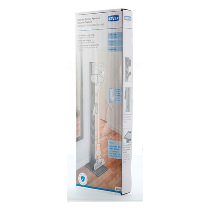 support-de-rangement-xavax-mural-fixation-universelle-aspirateur-balai-argent