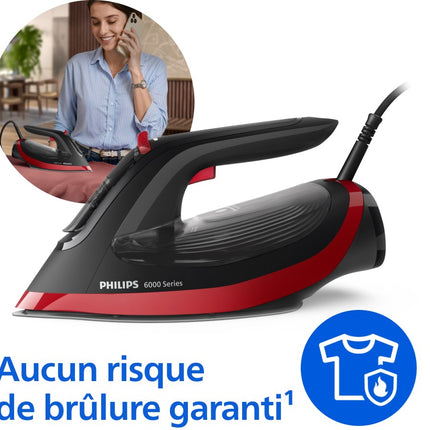 fer-a-repasser-philips-dst6130-40-fer-a-vapeur-serie-6000-noir-rouge-2600w