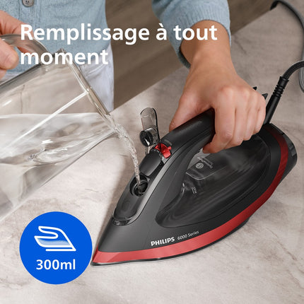 fer-a-repasser-philips-dst6130-40-fer-a-vapeur-serie-6000-noir-rouge-2600w